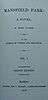 Title page reads "Mansfield Park: A Novel. In three Volumes. By the author of 'Pride and Prejudice'. Vol. I. Second Edition. London: Printed for J. Murray, Albemarle-Street, 1816."