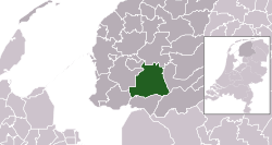 Highlighted former position of Skarsterlân in a municipal map of Friesland