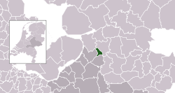 Highlighted position of Hattem in a municipal map of Gelderland