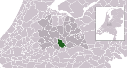 Highlighted position of Houten in a municipal map of Utrecht