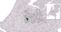 Highlighted position of Montfoort in a municipal map of Utrecht