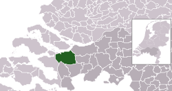 Highlighted position of Steenbergen in a municipal map of North Brabant