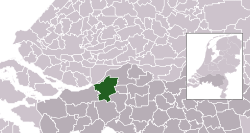 Highlighted position of Drimmelen in a municipal map of North Brabant