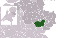 Highlighted position of Hof van Twente in a municipal map of Overijssel