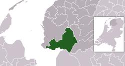 Highlighted position of De Friese Meren in a municipal map of Friesland