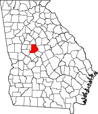 Map of Georgia highlighting Monroe County