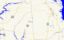 A map of the inland Eastern Shore of Maryland showing major roads.  Maryland Route 287 runs from Goldsboro to the Delaware state line.