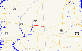 A map of the inland Eastern Shore of Maryland showing major roads.  Maryland Route 317 runs from near Denton to the Delaware state line at Burrsville.