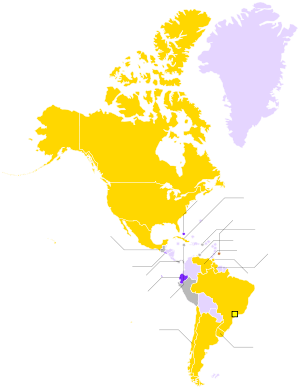 Map of the Americas illustrating the achievements of each country participating in the 1963 Pan American Games.