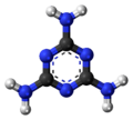 Ball-and-stick model of the melamine molecule