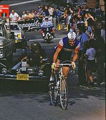 A cyclist riding a bike.