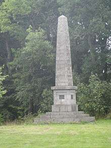 Granite obelisk, memorial to Milne