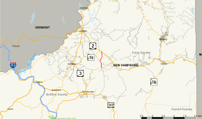 Map of New Hampshire Route 115A