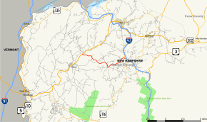 Map of New Hampshire Route 117