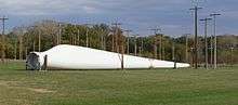 Turbine blade lying on ground