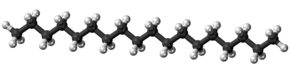 Ball-and-stick model of the octadecane molecule