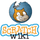 A blue sphere made of large jigsaw pieces with the Scratch Cat shown on the pieces