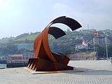 Curled sculpture depicting a wave in Bermeo