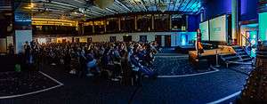 A panorama taken in the Richard Dawkins Foundation room on the first day of the QED: Question, Explore, Discover conference on Saturday 13 April 2013