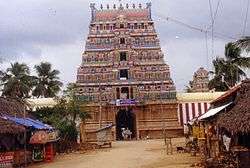 Durgambikai temple gopuram in Patteeswaram, photograph taken in 1999