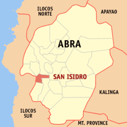 Map of Abra showing the location of San Isidro