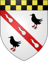 Family crest with two black birds