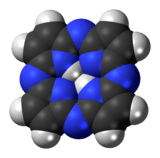 Space-filling model of the porphyrazine molecule