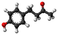 Ball-and-stick model of raspberry ketone