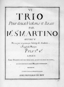 title page of Sammartini music score