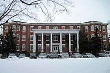 Sibley Hall after snowfall