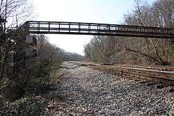 Footbridge over the CSX Railroad connecting Texas Beach to Maymont