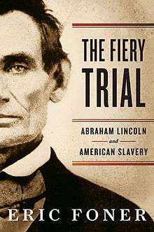 Cover of The Fiery Trial; featured is Abraham Lincoln