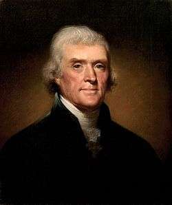 Portrait of Thomas Jefferson by Rembrandt Peale.