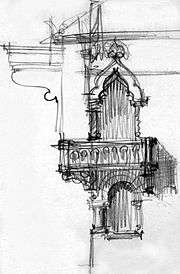 Balcony illustration. Extract from Toma T. Socolescu's sketchbook.