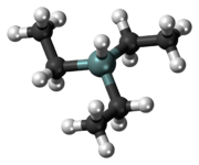 Ball-and-stick model of the triethylsilane molecule