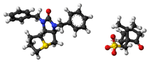 Ball-and-stick models of the component ions of trimetaphan camsilate