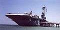 US Navy aircraft carrier USS Lexington anchored in the Gulf of Mexico, in the Bay of Corpus Christi at Corpus Christi, Texas, in 2001 as a floating museum