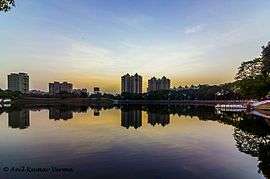 Upvan lake viewed in morning golden hours