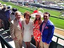 Political Consultant and digital strategist Vincent Harris with client Mitch McConnell at the Kentucky Derby with their wives.