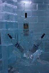 Vodka in an ice sculpture at Icebar Orlando