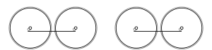 Diagram of four driving wheels in two pairs, each pair joined by coupling rods