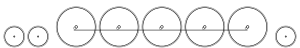 Diagram of two small leading wheels, five large driving wheels all joined by a coupling rod, and one small trailing wheel