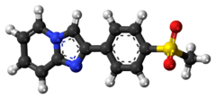 Ball-and-stick model of the zolimidine molecule