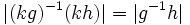 |(kg)^{-1} (kh)| = |g^{-1} h|