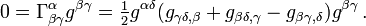 0 = \Gamma^{\alpha}_{\beta \gamma} g^{\beta \gamma} = \tfrac12 g^{\alpha \delta} ( g_{\gamma \delta , \beta} + g_{\beta \delta , \gamma} - g_{\beta \gamma , \delta} ) g^{\beta \gamma} \,.