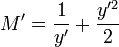 M'= \frac{1}{y'} + \frac{y'^2}{2}