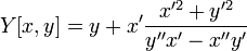 Y[x,y]=y+x'\frac{x'^2+y'^2}{y''x'-x''y'}