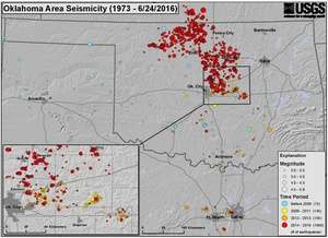 Map of earthquakes greater than 3.0 magnitude